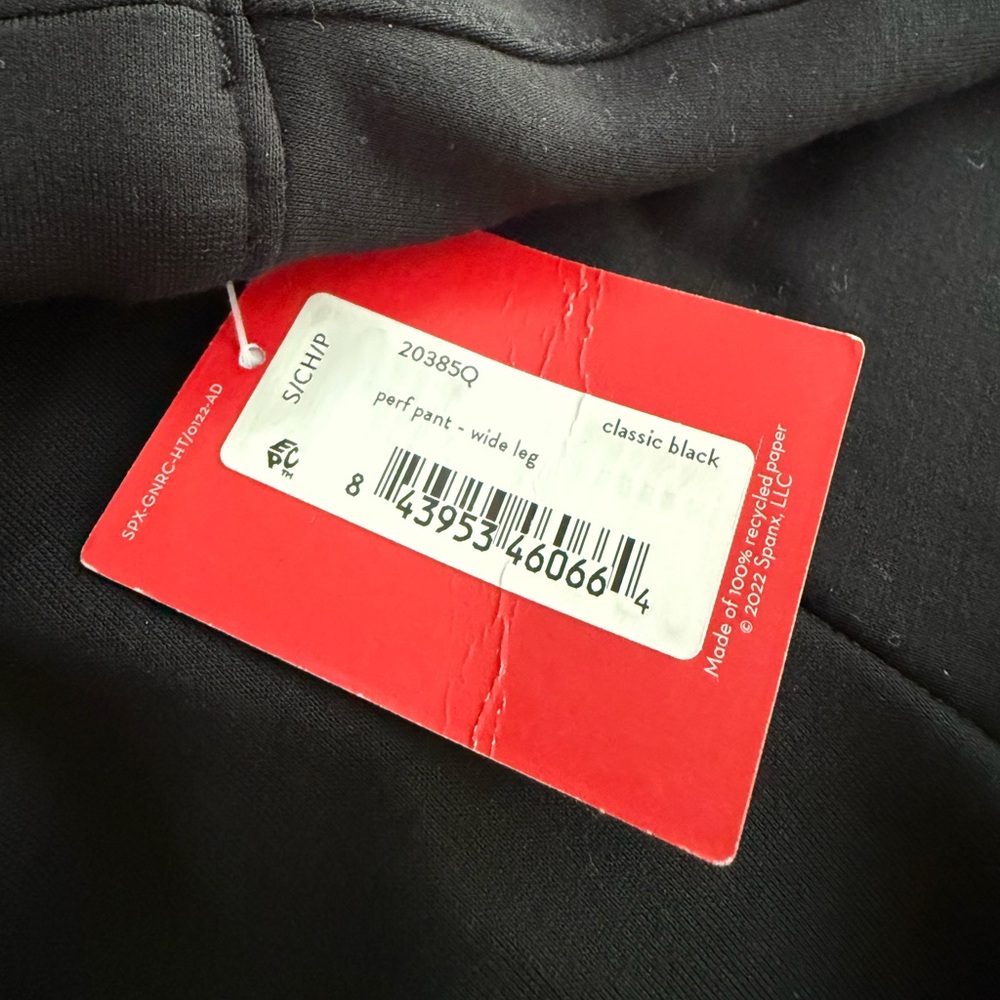 Spanx Petite The Perfect Fit Ponte Wide Leg High Rise Pants Black Size Small - Picture 5 of 7
